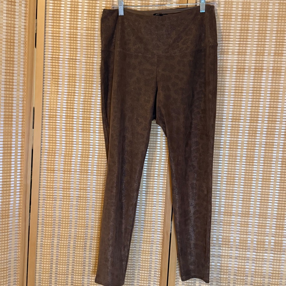 Athleta Brown Metallic Leopard Print High Rise Leggings Animal Print Pants Goth